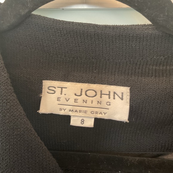 St. John Black Jacket with Gold Beaded Accents Size 8 - Picture 3 of 4